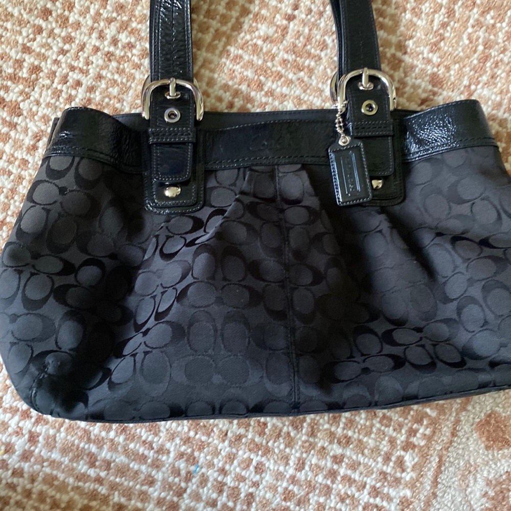 Vintage Coach black logo satchel